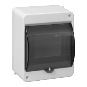 S-5 modular surface-mounted enclosure, with smoked glass, with N+PE connector, white, IP40