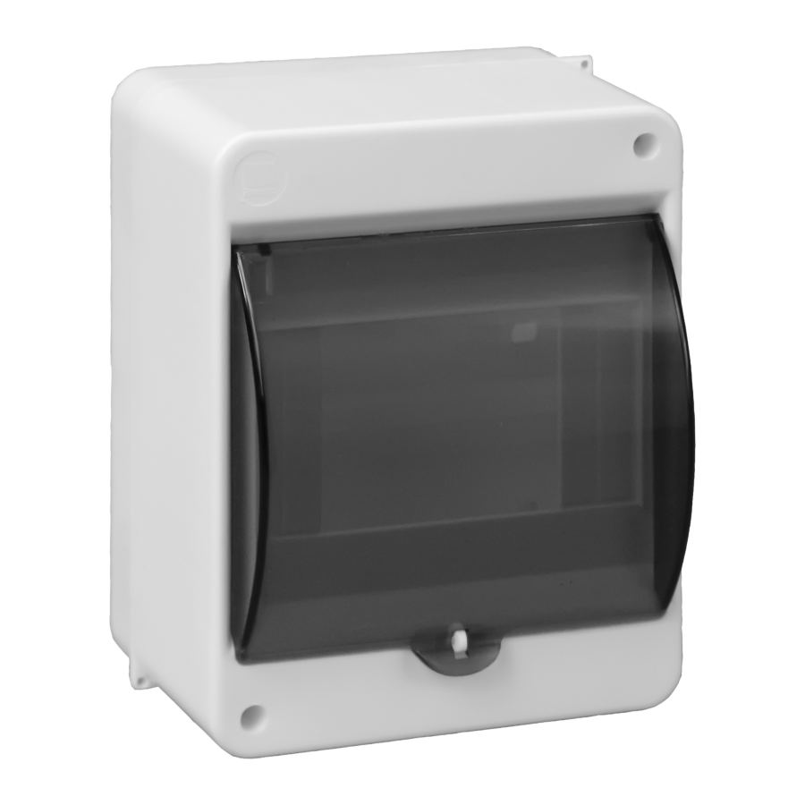 S-5 modular surface-mounted enclosure, with smoked glass, with N+PE connector, white, IP40