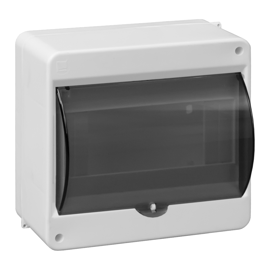 S-8 modular surface-mounted enclosure, with smoked glass, without connector, white, IP40