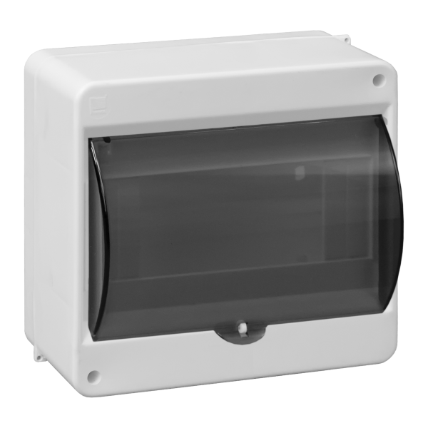 S-8 modular surface-mounted enclosure, with smoked glass, without connector, white, IP40 S-8 modular surface-mounted enclosure, with smoked glass, without connector, white, IP40