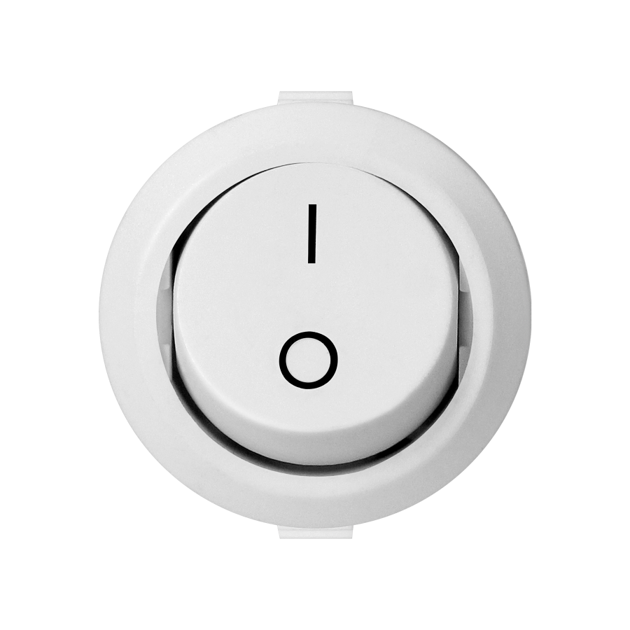 Rocker switch, round, white