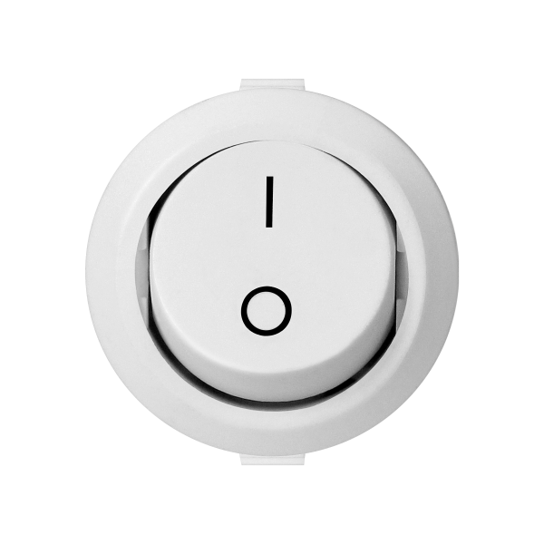 Rocker switch, round, white