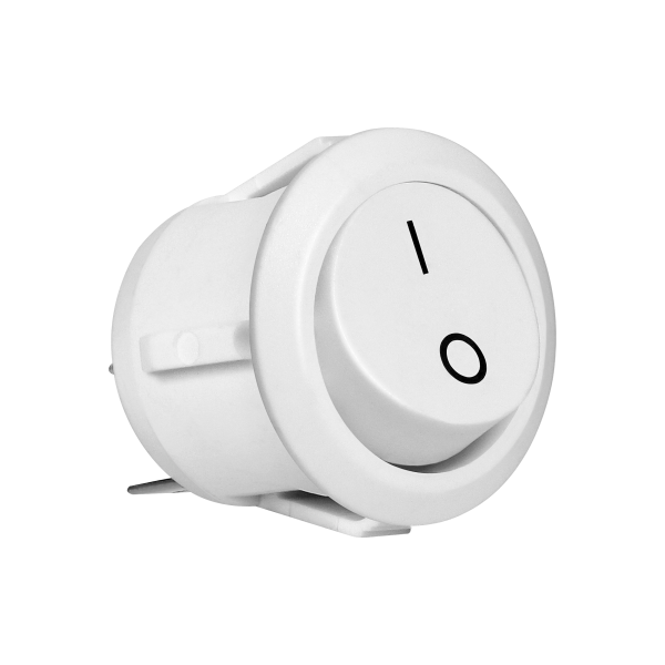 Rocker switch, round, white