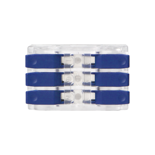 3-wire clamp splicing connector, double-sided; for any 0.75-4mm² wire; IEC 250V/32A; bag of 9 pcs.