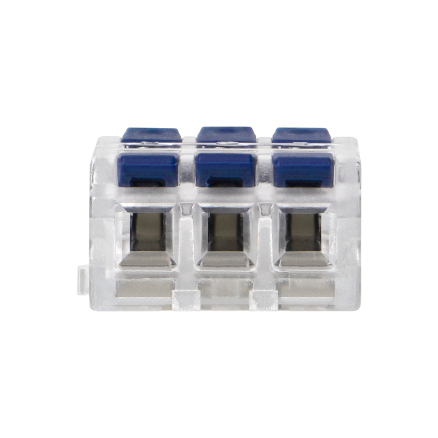Złączka instalacyjna zaciskowa 3-przewodowa, dwustronna; na dowolny przewód 0,75-4mm²; IEC 250V/32A; worek 9 szt.