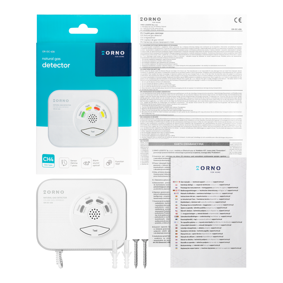 Natural gas detector 230V AC