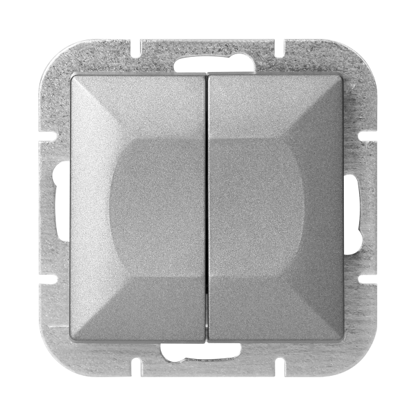 Łącznik p/t świecznikowy Pearl, 10A, 250V, WP-2P, srebrny