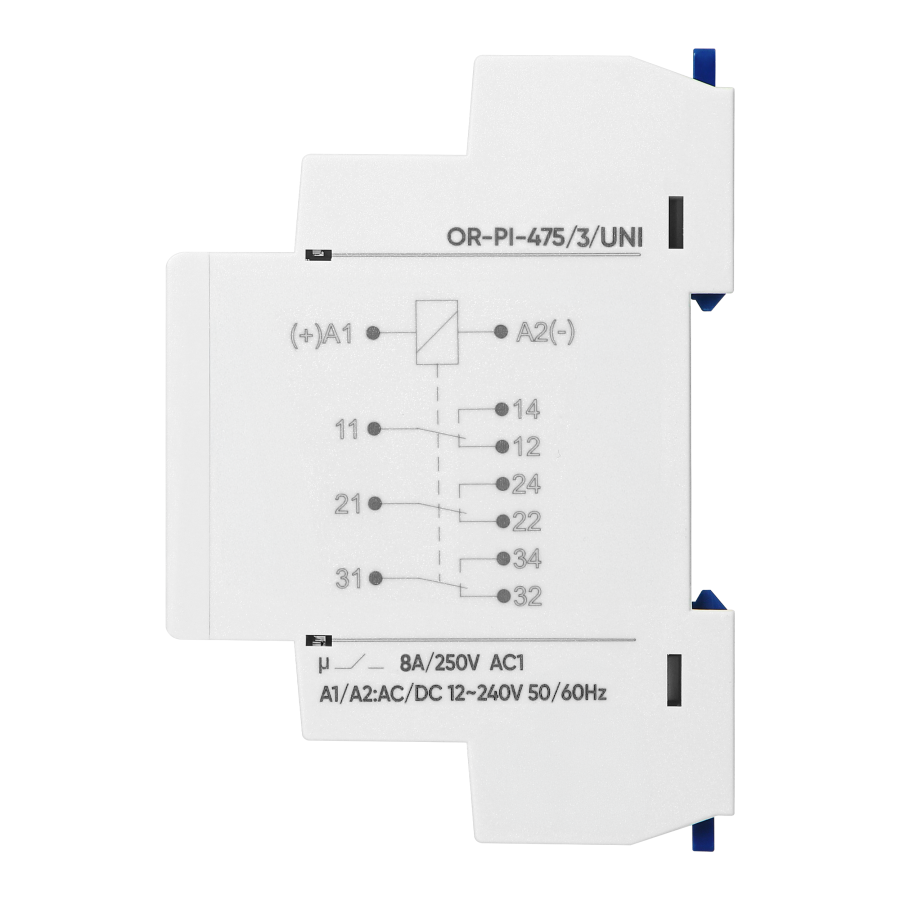 Installation relay Economic, 3P, 8A, 12-230 VUC