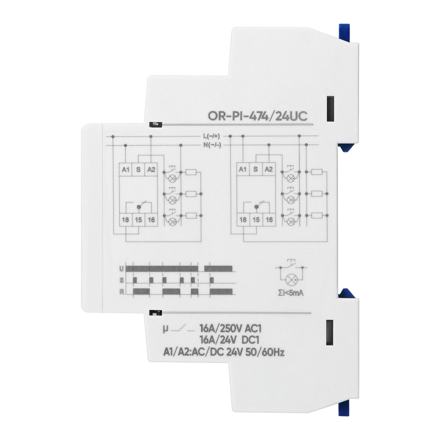 Przekaźnik instalacyjny bistabilny Economic, 16A, 24 VAC/DC