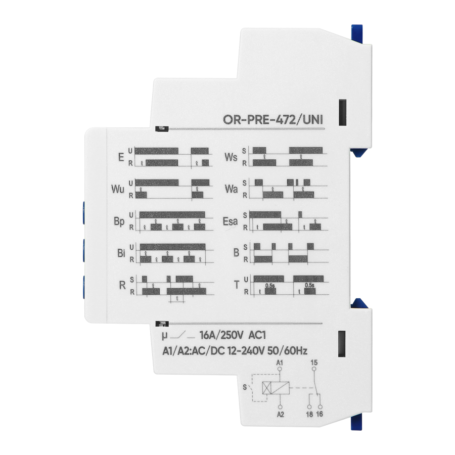 Time relay Economic, 10 functions, universal power supply