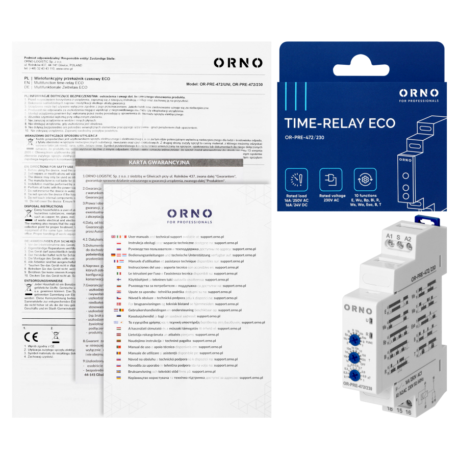 Time relay Economic, 10 functions, 230VAC