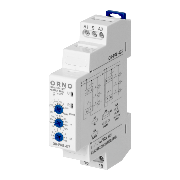 Staircase timer Economic, 6 operation modes, 230 VAC
