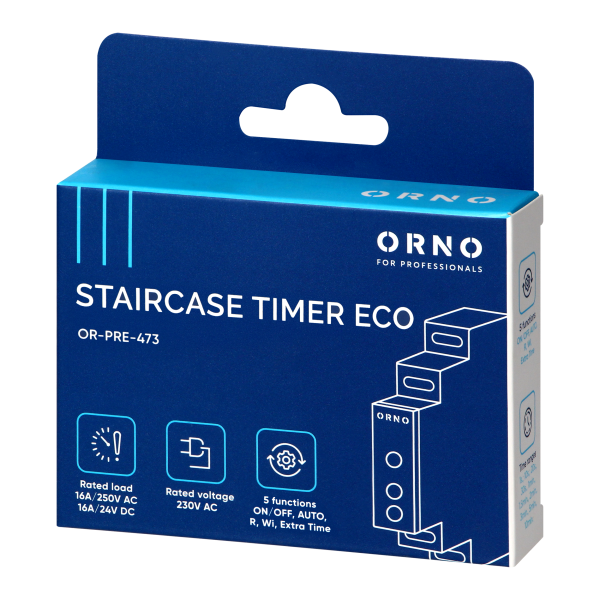Staircase timer Economic, 6 operation modes, 230 VAC