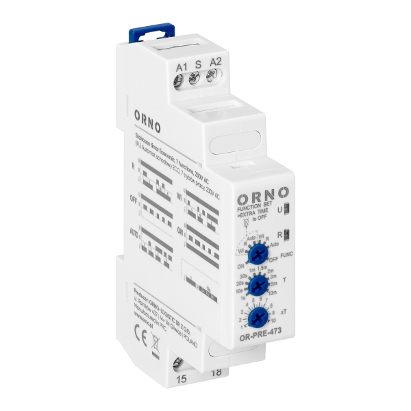 Staircase timer Economic, 6 operation modes, 230 VAC