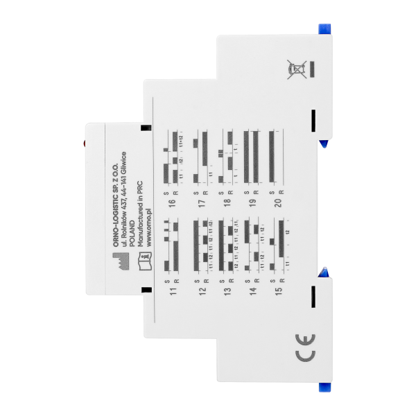 Digital time relay 1 module, multi-function, 0.1 s-99 days, 12-240 VAC, 16 A, 20 modes
