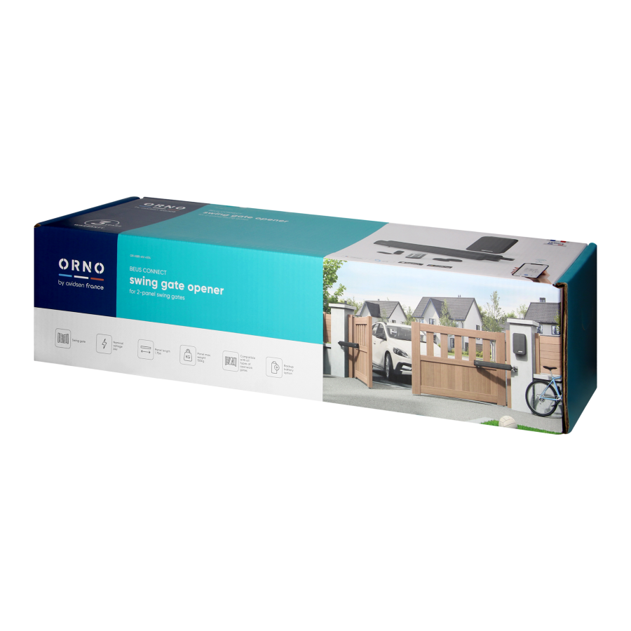 BEUS Connect ORNO by avidsen, motor drive for 2-panel swing gates, Wi-Fi, 150kg