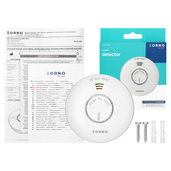 Battery-powered smoke detector, built-in battery, sensor and battery lifetime 10 years