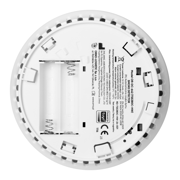 Battery-powered smoke detector, 2xAA, sensor lifetime 10 years, Tuya Smart Wi-Fi