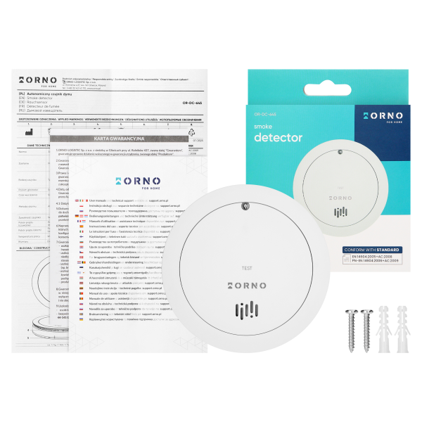 Battery-powered smoke detector, built-in battery, sensor and battery lifetime 10 years