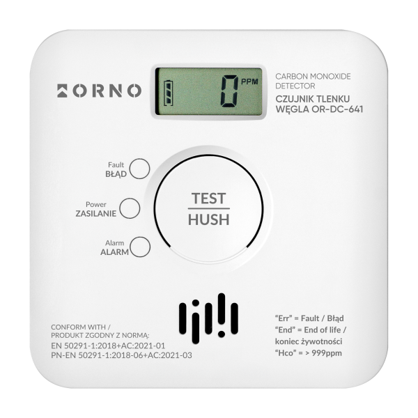 Battery-powered carbon monoxide detector, 2xAA, sensor lifetime 10 years, Tuya Smart Wi-Fi