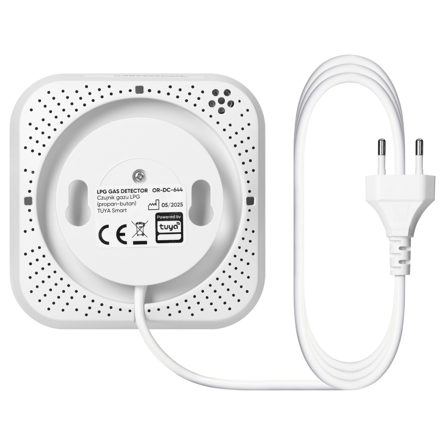 LPG gas detector, 230V AC, sensor lifetime 5 years, Tuya Smart Wi-Fi