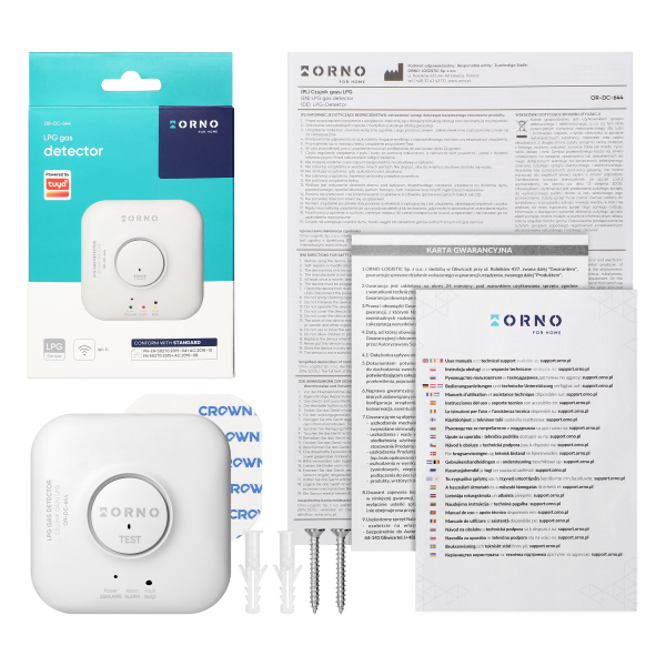 LPG gas detector, 230V AC, sensor lifetime 5 years, Tuya Smart Wi-Fi