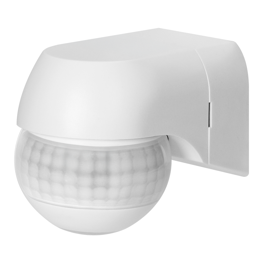 Mini PIR motion sensor 180°, IP44, 800W, max 15m, white
