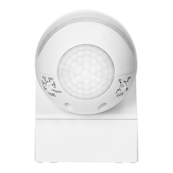Czujnik ruchu 180° IP44, 800W, max 15m, mini, biały