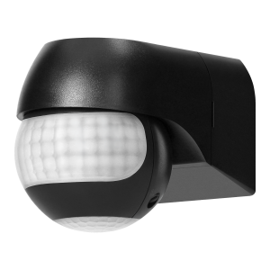 Czujnik ruchu 180° IP44, 800W, max 15m, mini, czarny