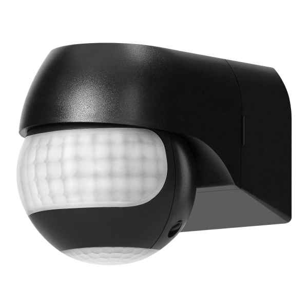 Czujnik ruchu 180° IP44, 800W, max 15m, mini, czarny