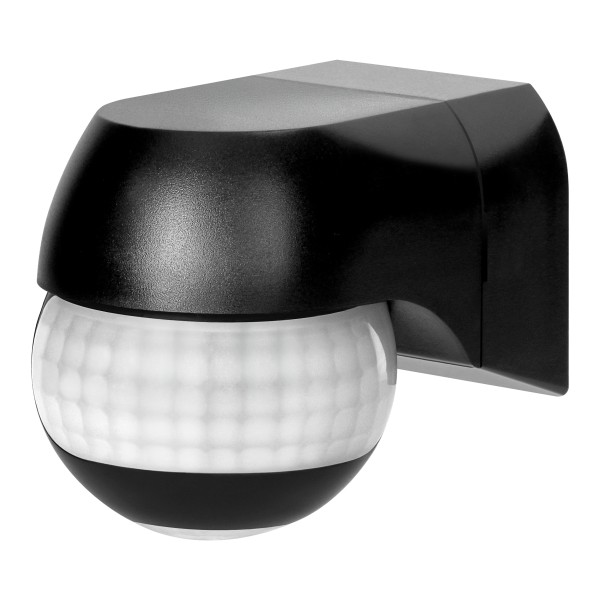 Czujnik ruchu 180° IP44, 800W, max 15m, mini, czarny