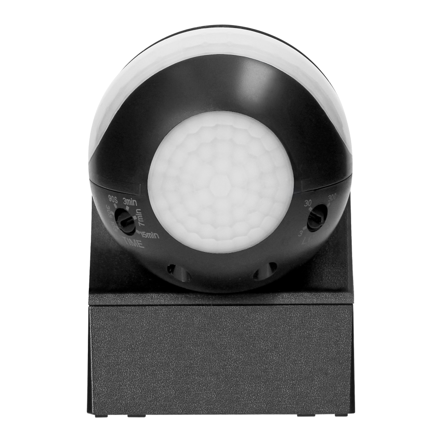 Czujnik ruchu 180° IP44, 800W, max 15m, mini, czarny