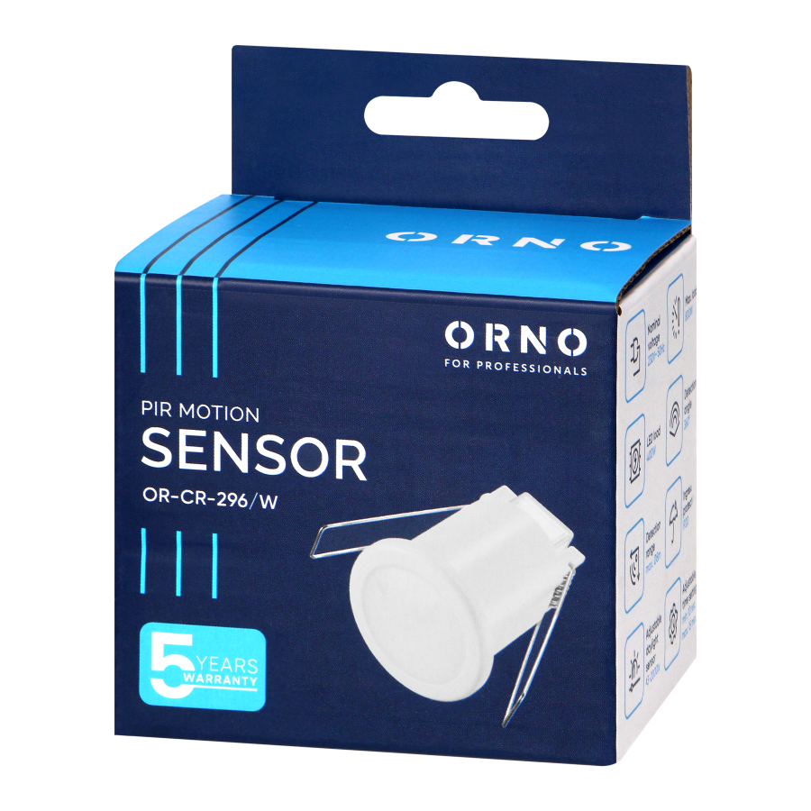 Ceiling mounted PIR motion sensor 360°, IP20, 800W, mini