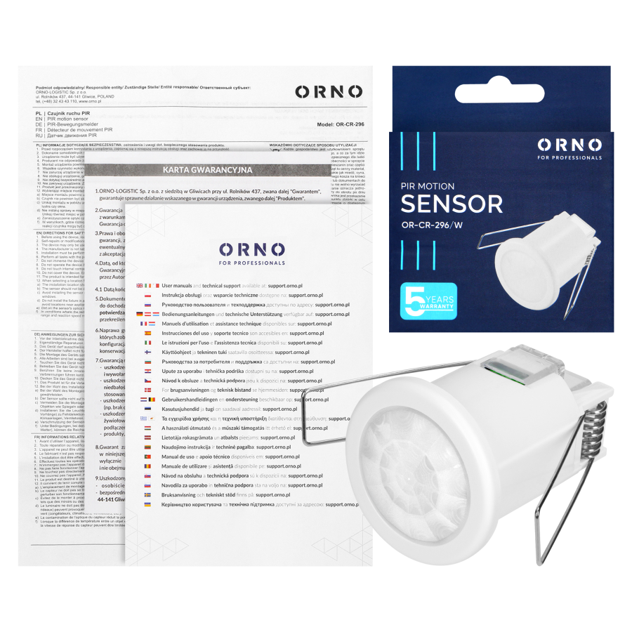 Ceiling mounted PIR motion sensor 360°, IP20, 800W, mini