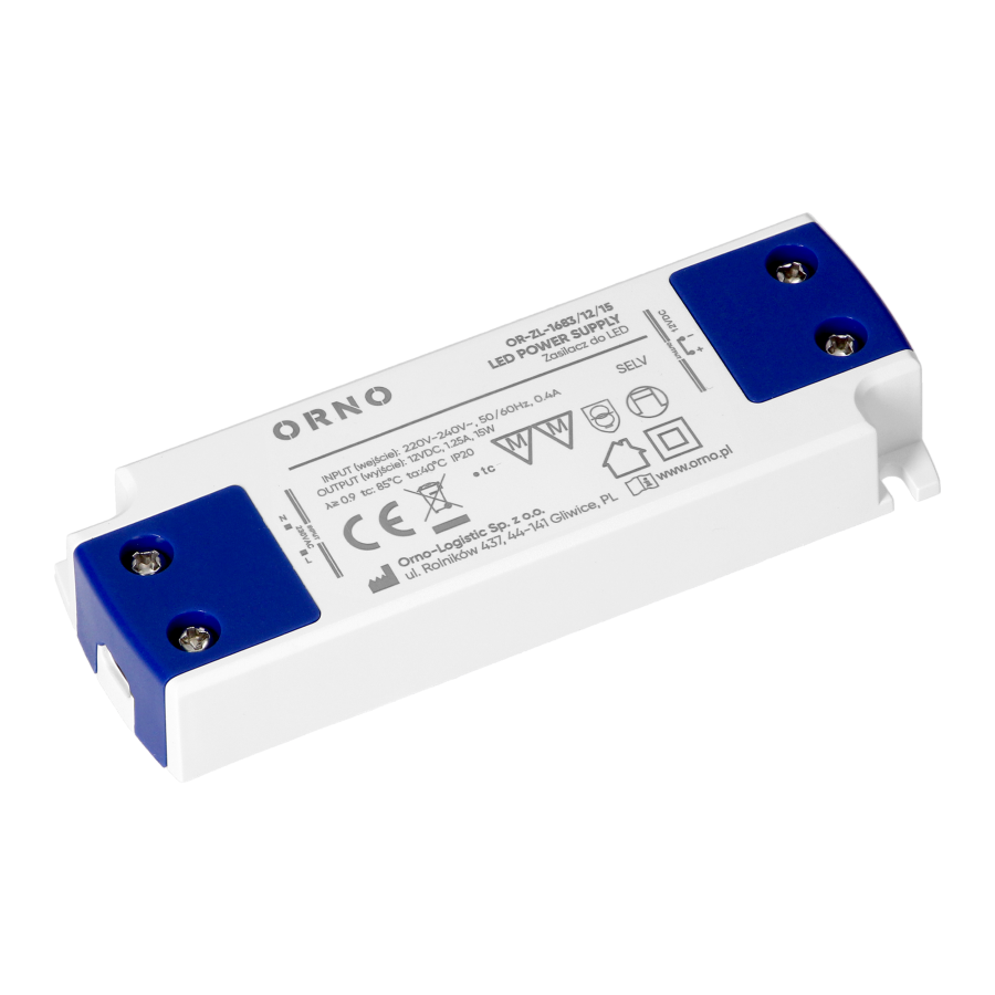 LED driver flat, 12V DC, 15W, IP20