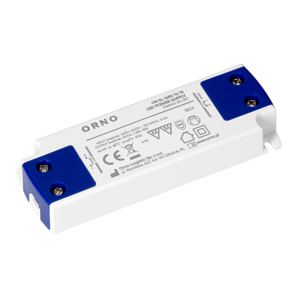 Zasilacz LED płaski, 12V DC, 15W, IP20