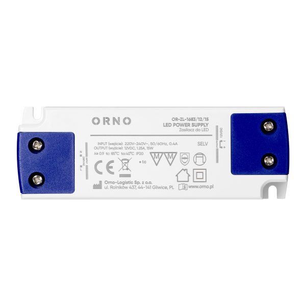 LED driver flat, 12V DC, 15W, IP20