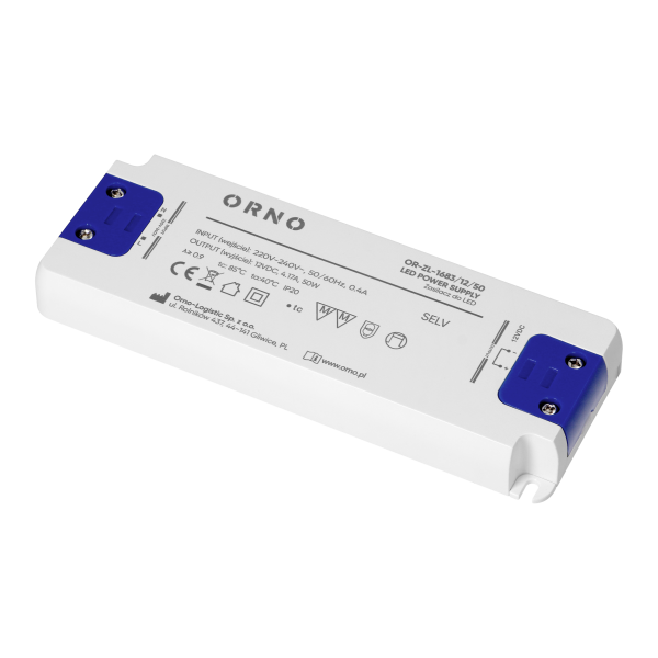 Zasilacz LED płaski, 12V DC, 50W, IP20