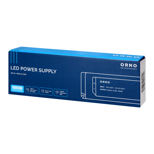 Zasilacz LED, hermetyczny, 24V, 200W, IP67, plastikowa obudowa