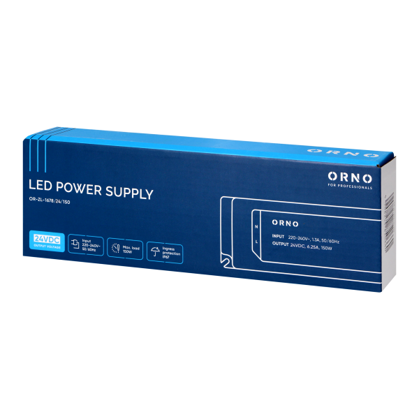 LED driver, hermetic, 24V, 150W, IP67, plastic housing