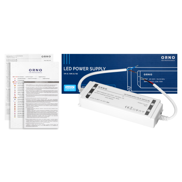 LED driver, hermetic, 24V, 150W, IP67, plastic housing