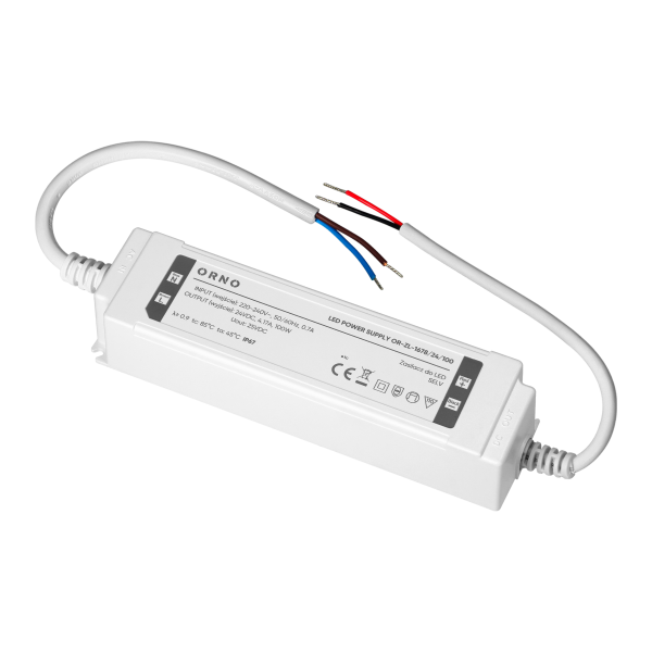 LED driver, hermetic, 24V, 100W, IP67, plastic housing