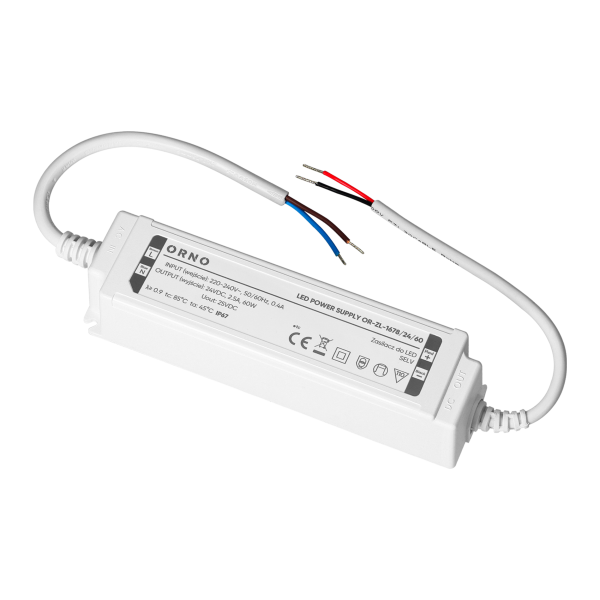 Zasilacz LED, hermetyczny, 24V, 60W, IP67, plastikowa obudowa