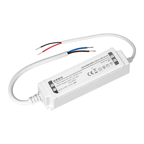Zasilacz LED, hermetyczny, 24V, 40W, IP67, plastikowa obudowa