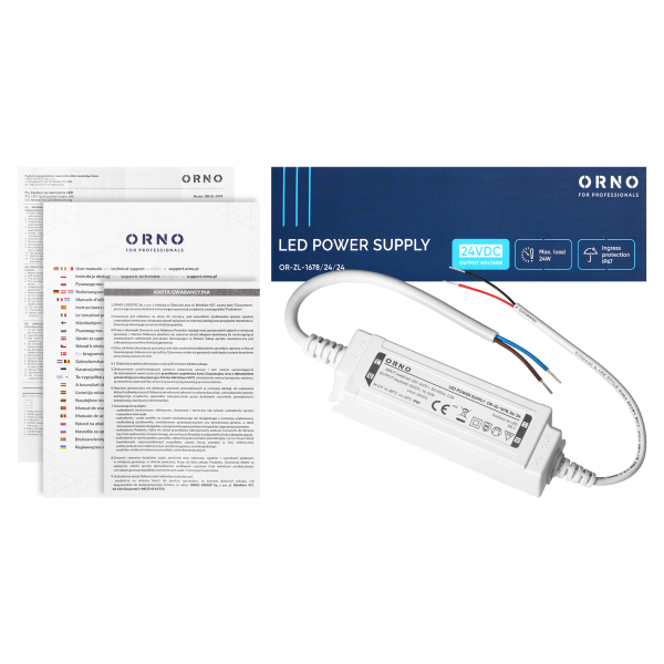 Zasilacz LED, hermetyczny, 24V, 24W, IP67, plastikowa obudowa