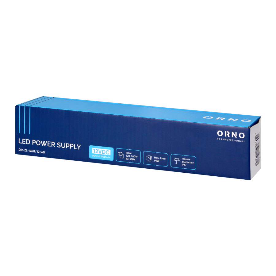 LED driver, hermetic, 12V, 60W, IP67, plastic housing