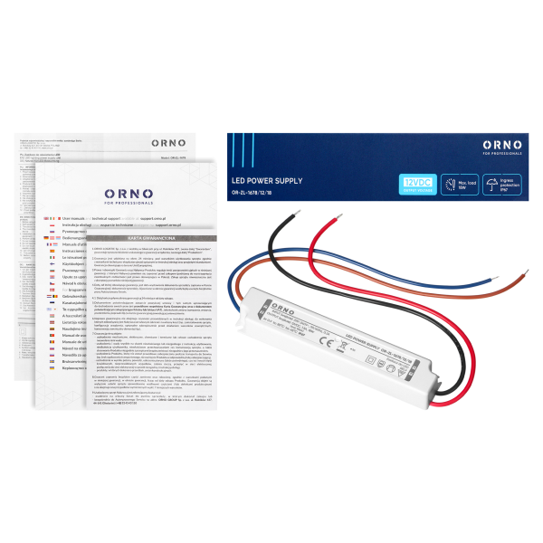 Zasilacz LED, hermetyczny, 12V, 18W, IP67, plastikowa obudowa