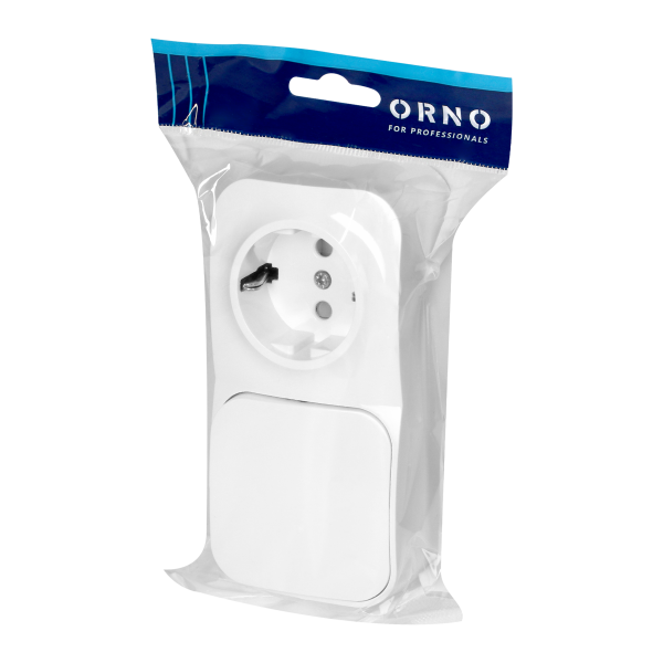 Surface-mounted single-pole switch + Single socket ToDo, IP20, 2P+E, Schuko, white