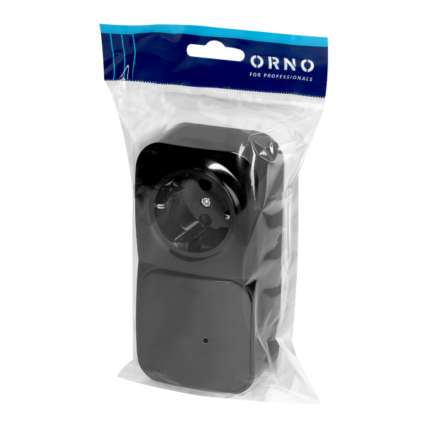 Surface-mounted single-pole switch + Single socket ToDo, IP20, 2P+E, Schuko, black