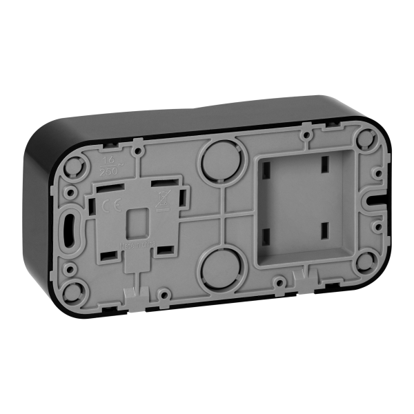 Surface-mounted single-pole switch + Single socket ToDo, IP20, 2P+E, Schuko, black